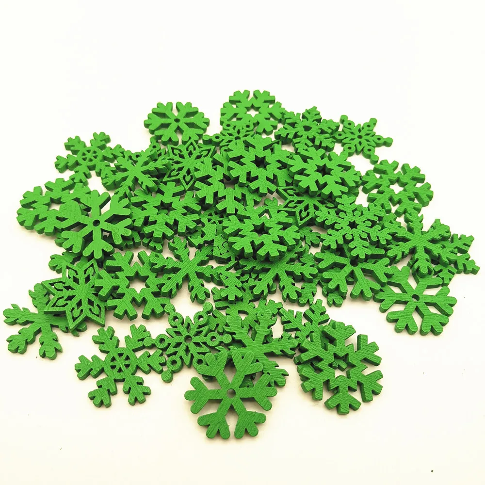 200 Stück 25mm Holz-Weihnachtsschneeflocken-Ausschnitte Ornamente für Scrapbooking Verzierungen DIY Weihnachts- und Winterbasteleien – Detail 6