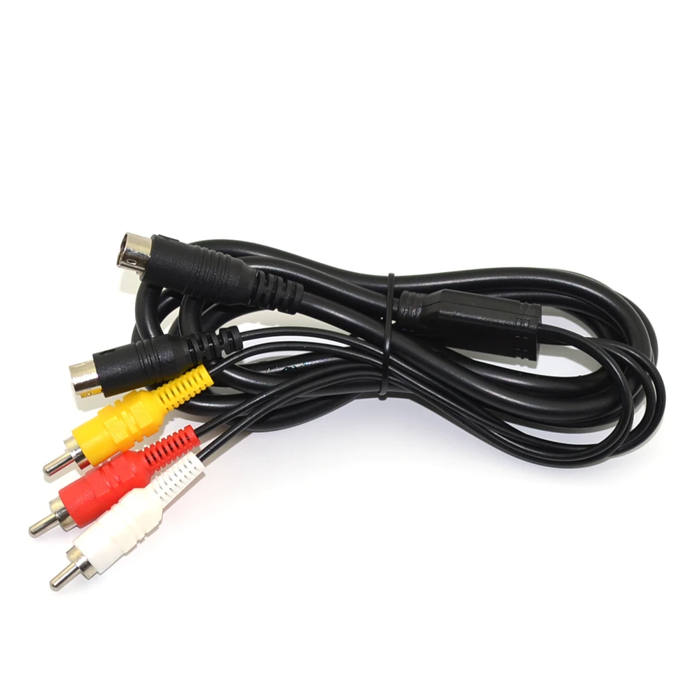 200pcs Nickel/Gold Plated SAV RCA Video Audio Composite Cable for Sega Saturn S-Video AV