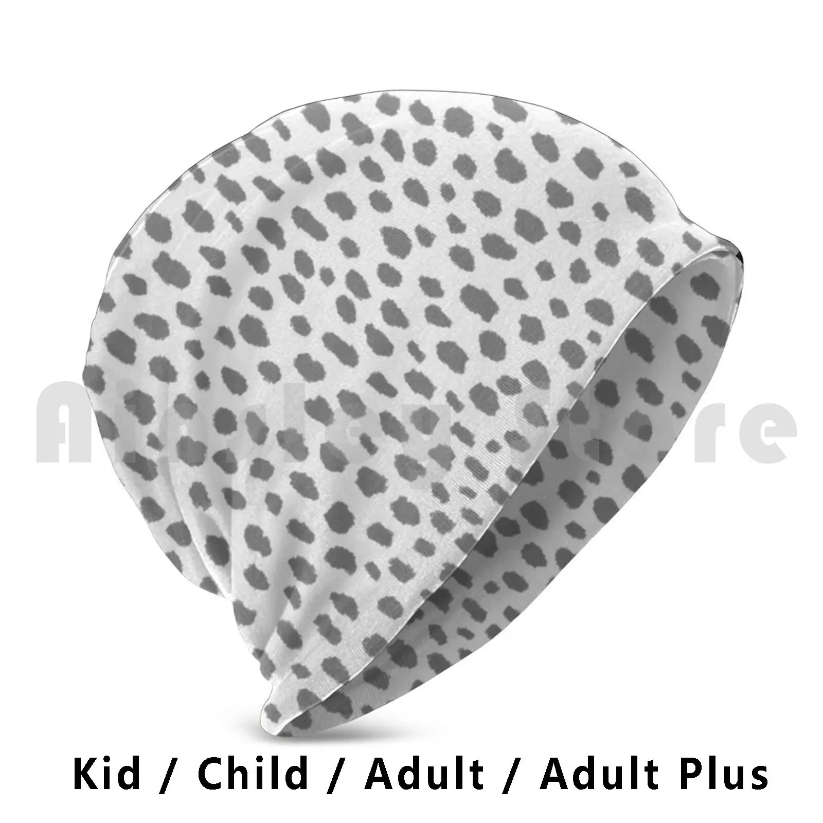 Gray Dalmatian Spots ( Gray / White ) Beanies Pullover Cap Comfortable Gray Grey White Dalmatian Spots Spot Polka