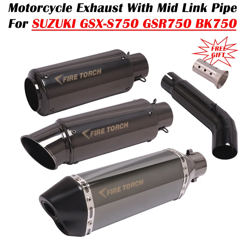 

For SUZUKI GSX-S750 GSR750 BK750 GSX S750 GSR 750 Motorcycle Exhaust Escape Muffler Systems Modify Middle Link Pipe DB Killer