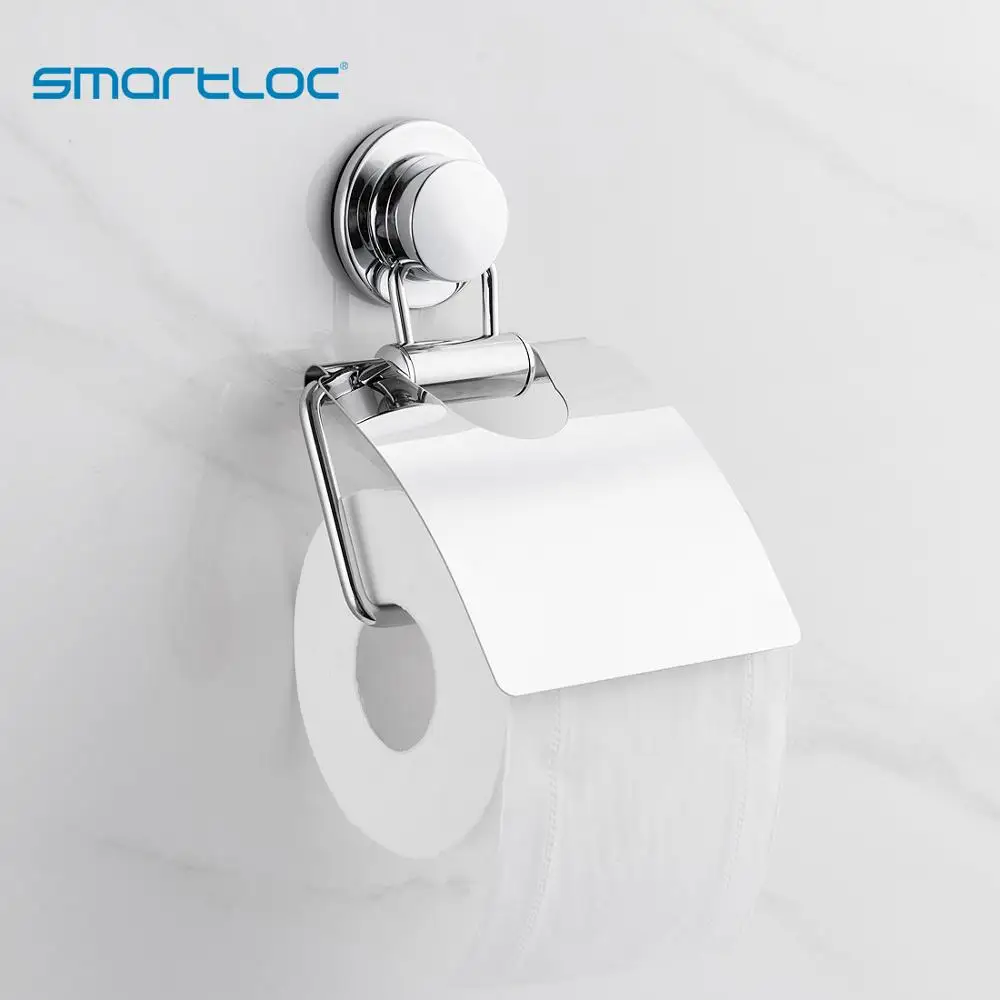 smartloc Wall Mounted Vacuum Suction Stainless Steel Toilet Paper Holder Bathroom Shelf Tissue Storage Organizer  Accessories