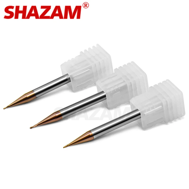 Tungsten Coated Steel Milling Cutter Small Diameter Ball Nose End Mills Alloy SHAZAM Carbide Machining Cutting Tools For Metal