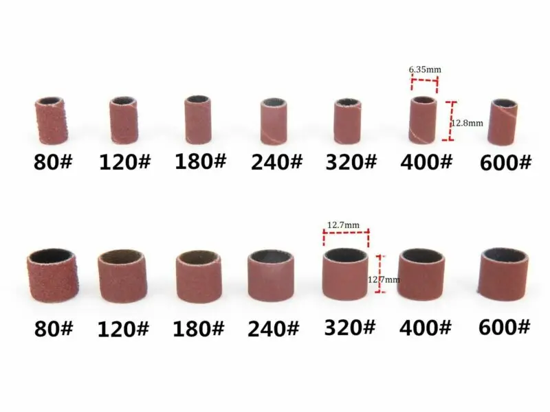 50 قطعة الأسطوانة طحن عدة 80/120/180/240/320/400/600 # مسمار الحفر أداة جلخ للكهرباء مسمار آلة طلاء الأظافر