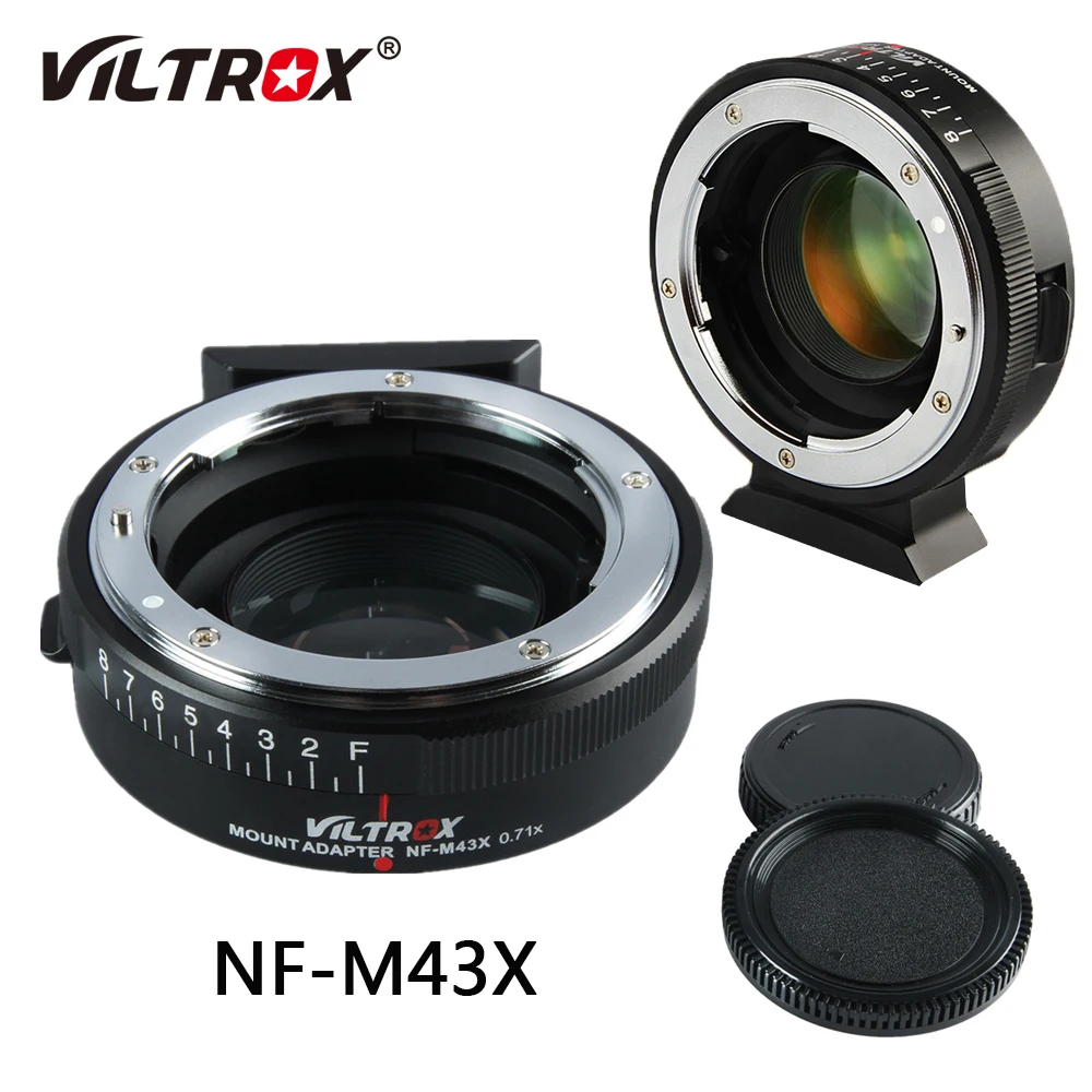 Viltrox NF-M43X Focal Reducer Speed Booster Lens Adapter Ring Turbo Aperture For Nikon to M4/3 Camera GH4 GH5GK GH85GK BMPCC4K