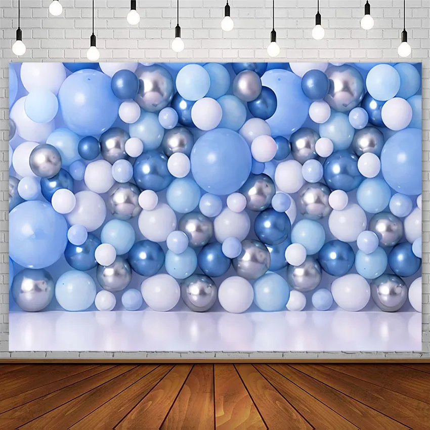 

Avezano Photography Background Baby Shower Blue Balloons Newborn Boy Portrait Birthday Party Decor Backdrop Photo Studio Props