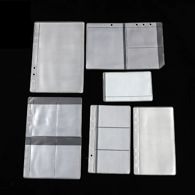 A4/A5/A6/A7/B5/B6 1pc Transparent Envelope Binder Pocket Refill Organization Stationery School Office Supply File Folder