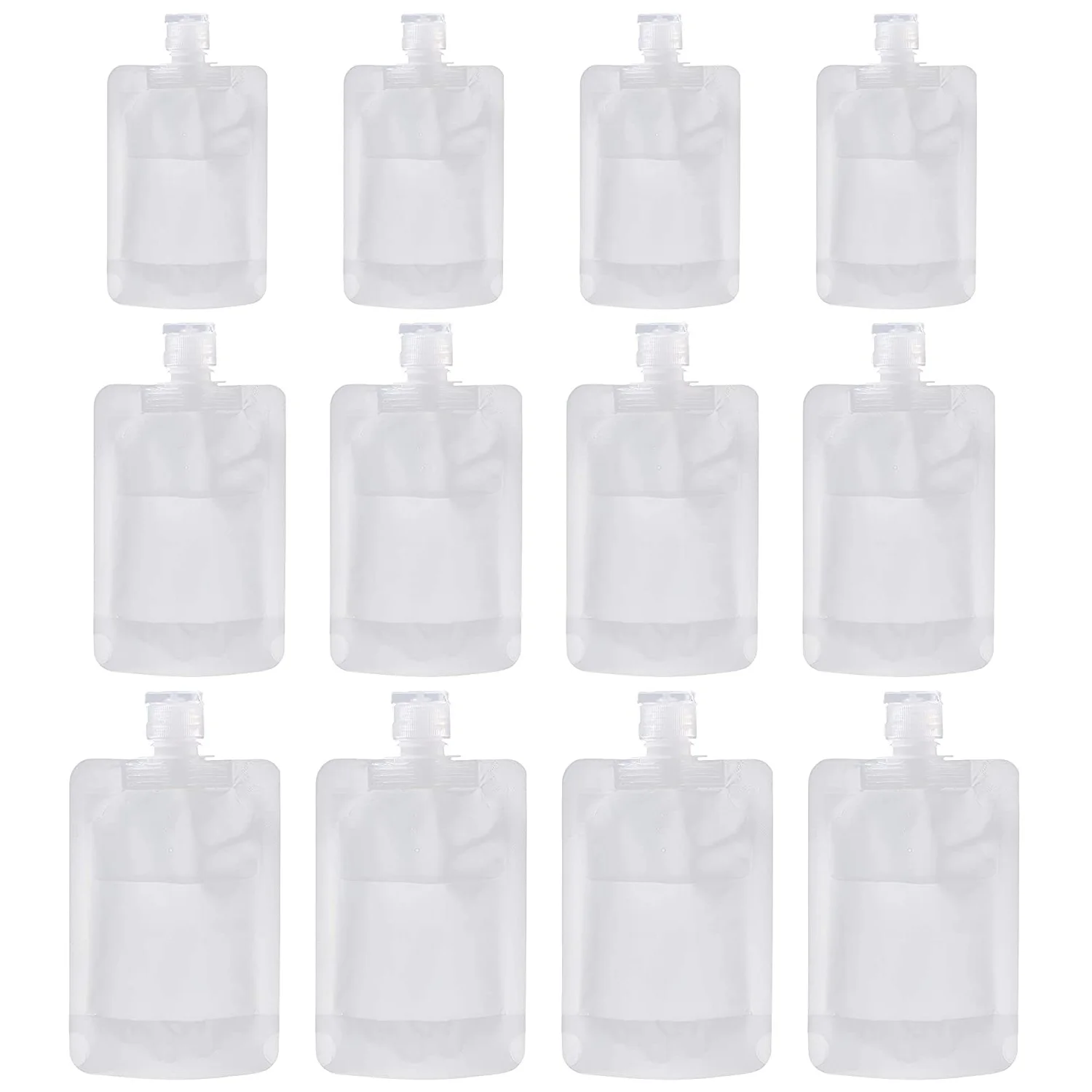 50Pcs 30/50/100ml Travel Size Refillable Empty Squeeze Pouch Lotion Shampoo Shower Gel Bags Leakproof Cosmetic Container