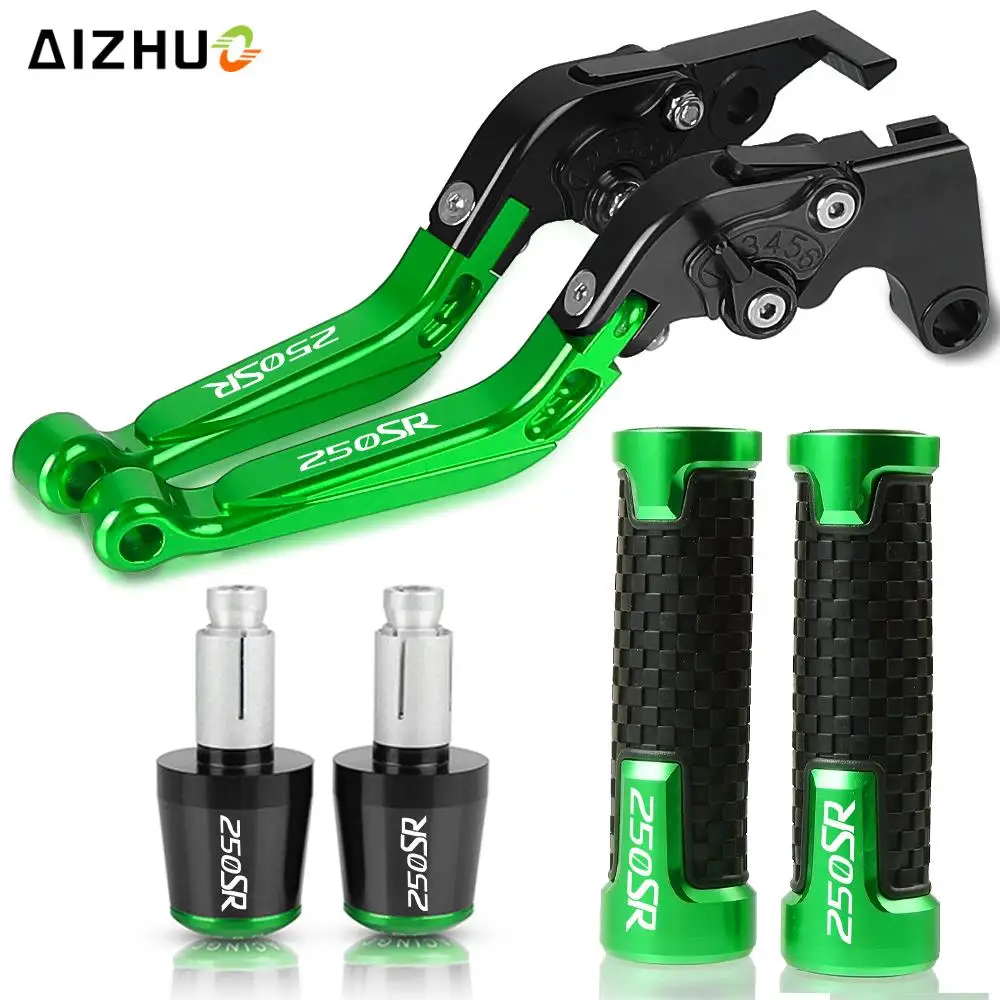 Motorcycle Dirt Bike Brake Clutch LeverFor KAWASAKI KDX250SR KDX 250SR 1992 1993 1994 Handlebar Grip Handle Set With LOGO 250SR