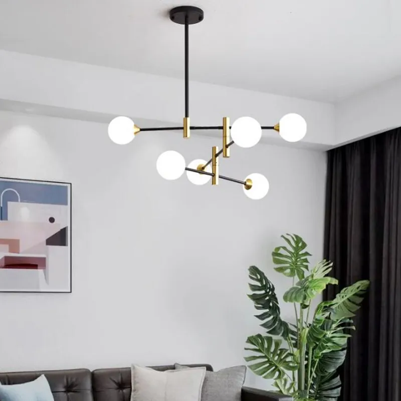 

Creative Minimalist Special Magic Beans Design Glass Led Pendant Lamp Nordic Modern Livingroom Bar Hanging Light Fixtures