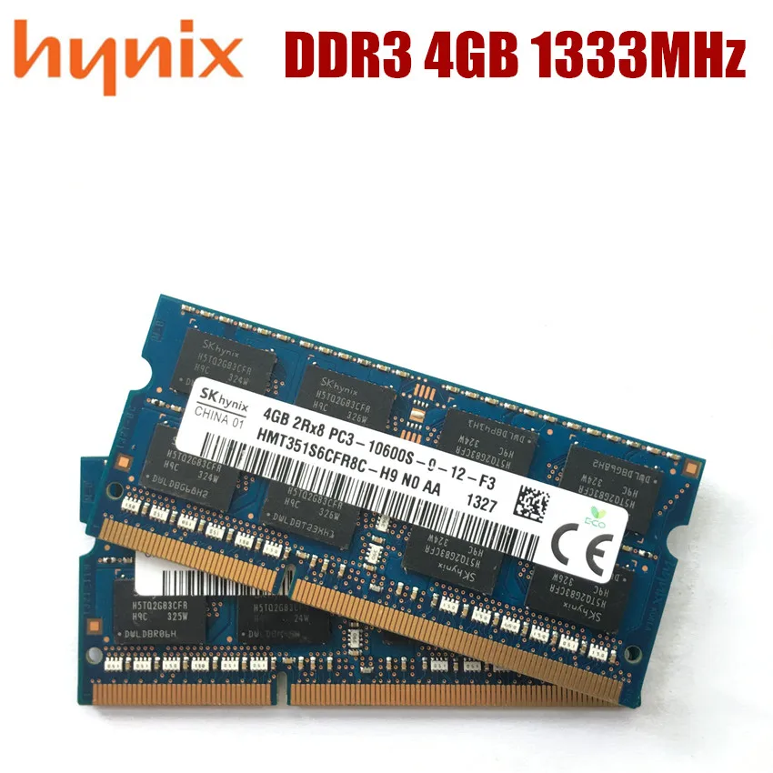 Hynix chipset 4GB 2Rx8 10600S PC3 DDR3 1333Mhz  4gb Laptop Memory Notebook Module SODIMM RAM