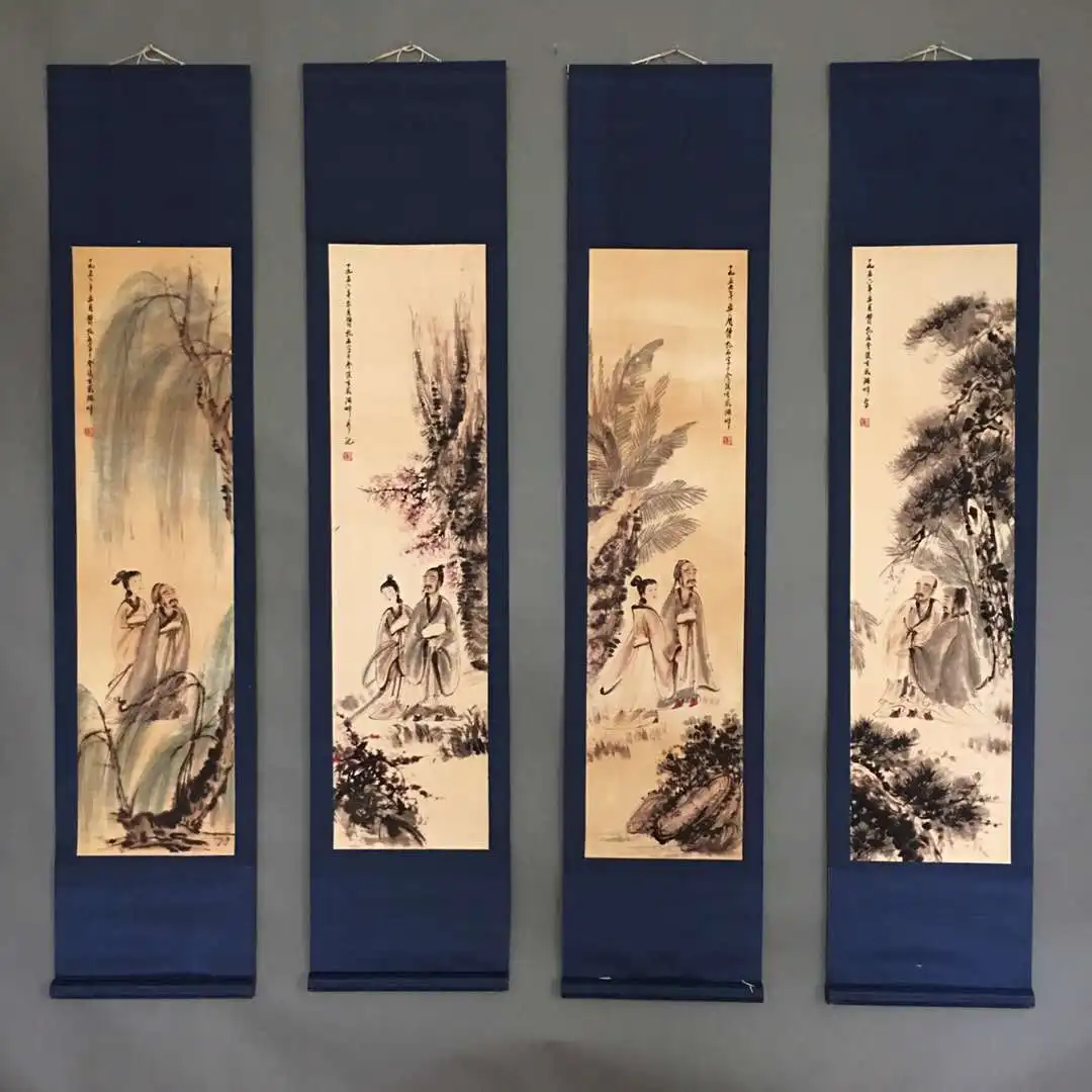 

Chinese Archaized beauty female Calligraphy and painting