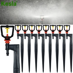 KESLA 20/50/100PCS Garten Bewässerung Micro Sprinkler auf 20cm Stake Unterstützung 360 Grad Brechung Beschlagen spray Gewächshaus Werkzeug