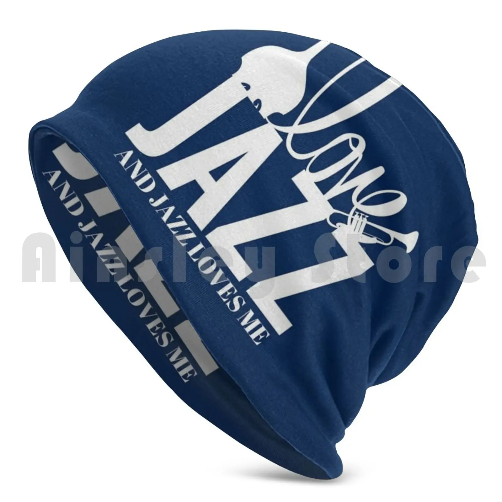 I Love Jazz And Jazz Loves Me-Jazz Beanies Pullover Cap Comfortable Jazz Miles Davis Music Trumpet Miles