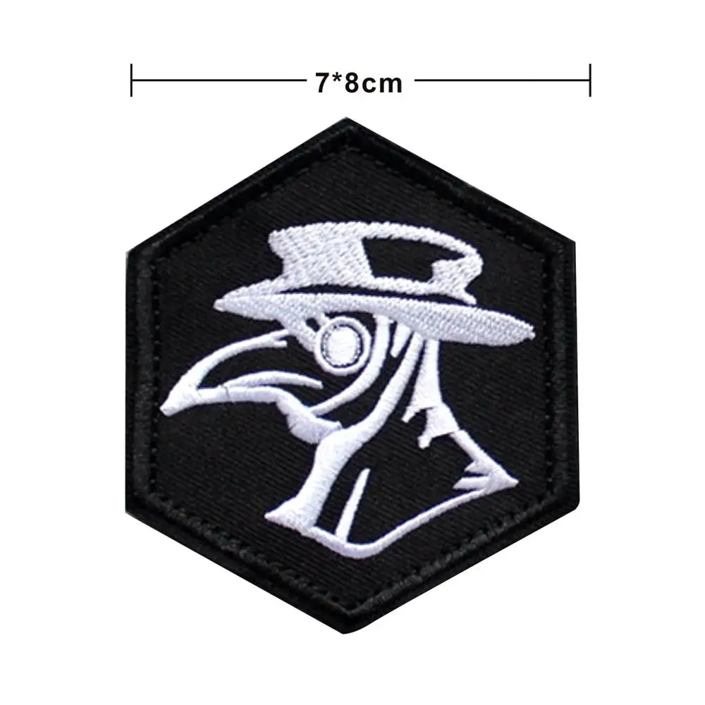 Plague Doctor Embroidery Patch Schnabel Beak Hexagon Steampunk Medical Decorative Military Tactical Embroidered Patches