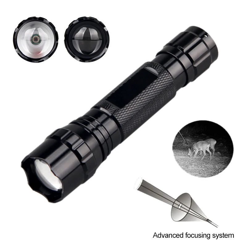 Imagem -03 - Zoomable ir Infrared Vision Hunting Night Lanterna Tactical Flash Light Gun Mount Switch Carregador Tocha de 850nm 5w 18650