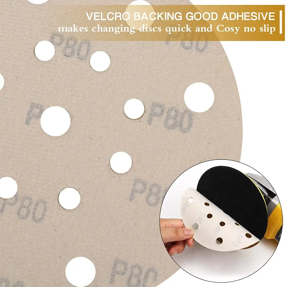 50Pcs 6 pollici 17 fori disco abrasivo 60-2000 grana Hook and Loop Wet Dry carta vetrata per Festool levigatrici orbitali casuali lavorazione del legno