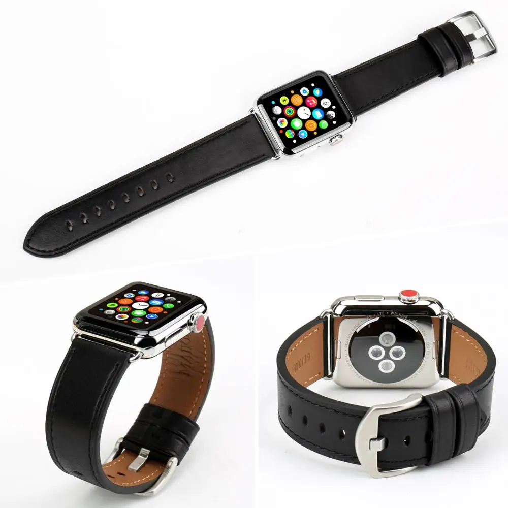 MAIKES Hight Quality Leather Strap For Apple Watch6 SE 5 4 3 2 1 38mm 40mm Men Leather Watch Band For iwatch5 44mm 42mm Hot Sell