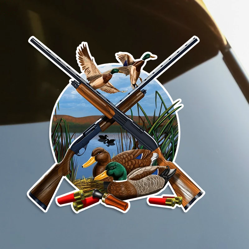 S60053# Duck Hunting Self-adhesive Decal Car Sticker Waterproof Auto Decors on Bumper Rear Window Laptop Choose Size