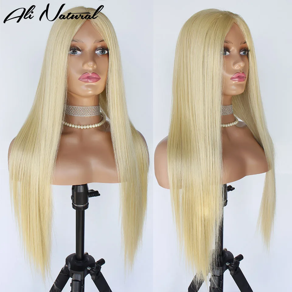 

Blonde 613 Synthetic Lace Front Wig Long Silky Straight T Part Lace Wig High Temperature Futura Fiber Wig