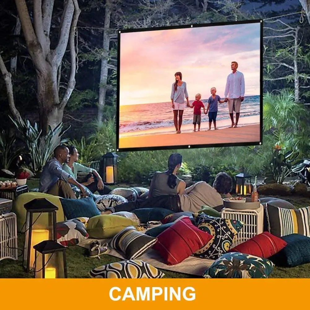 150 Inch 4:3 Portable Folding Movie Screen HD Crease-resist Indoor Outdoor Projector Screen For Home Theatre Office Electronics