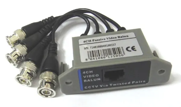 4CH Channel Passive Video Balun Transceiver CCTV Twisted Pairs for Surveillance DVR camera system