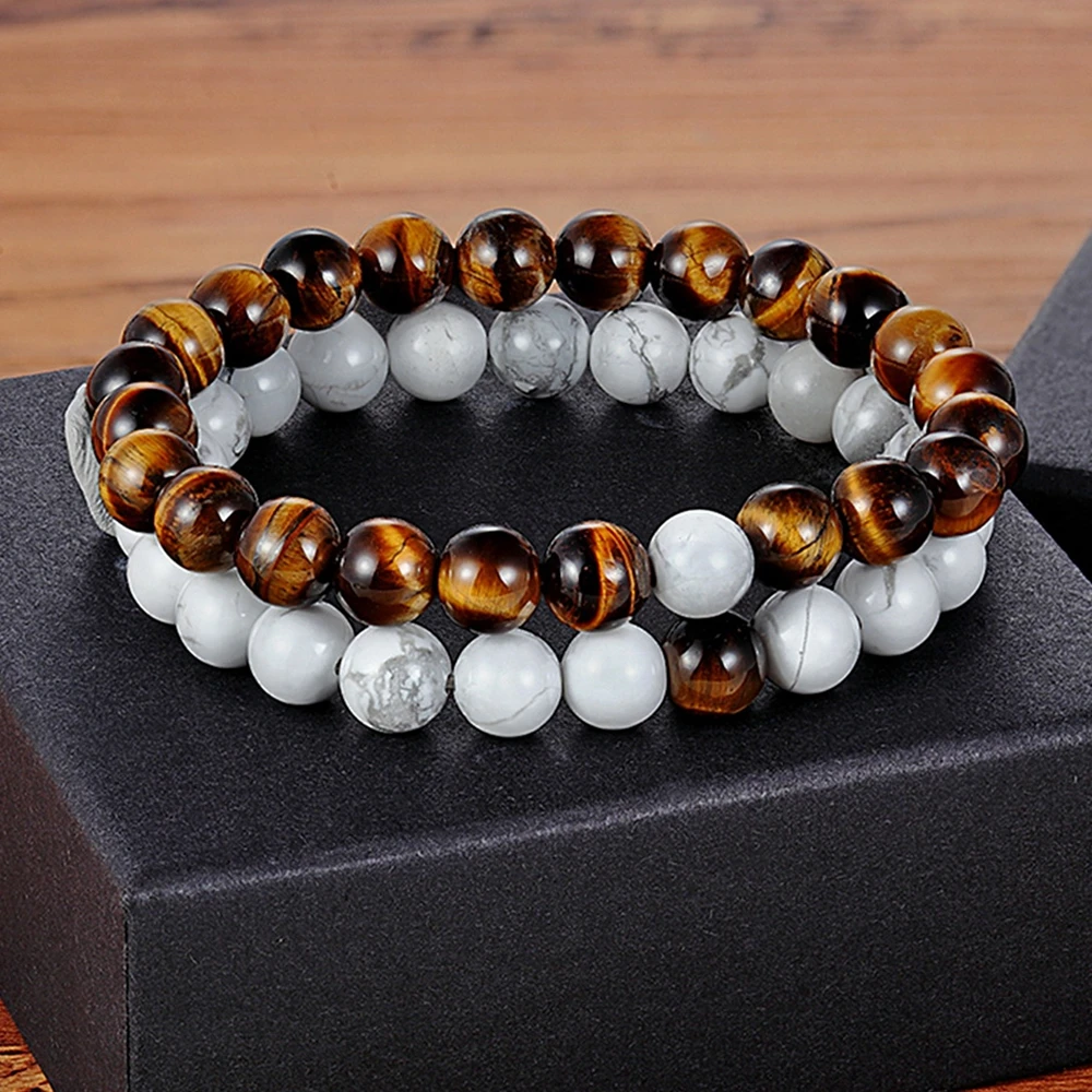 Various Combination Styles Beaded Bracelets for Couples, DIY Gift Box