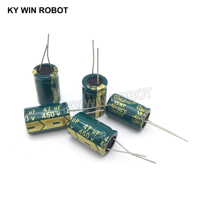 5 pz Alluminio condensatore elettrolitico 47 uf 450 v 16*25 millimetri frekuensi tinggi Radial Electrolytic kapasitor