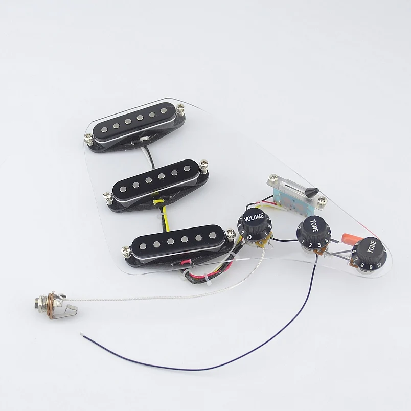 Loaded Pre-wired  SSS Alnico V Single Coil Pickups Wiring Harness Prewired Black  ( #1221 )