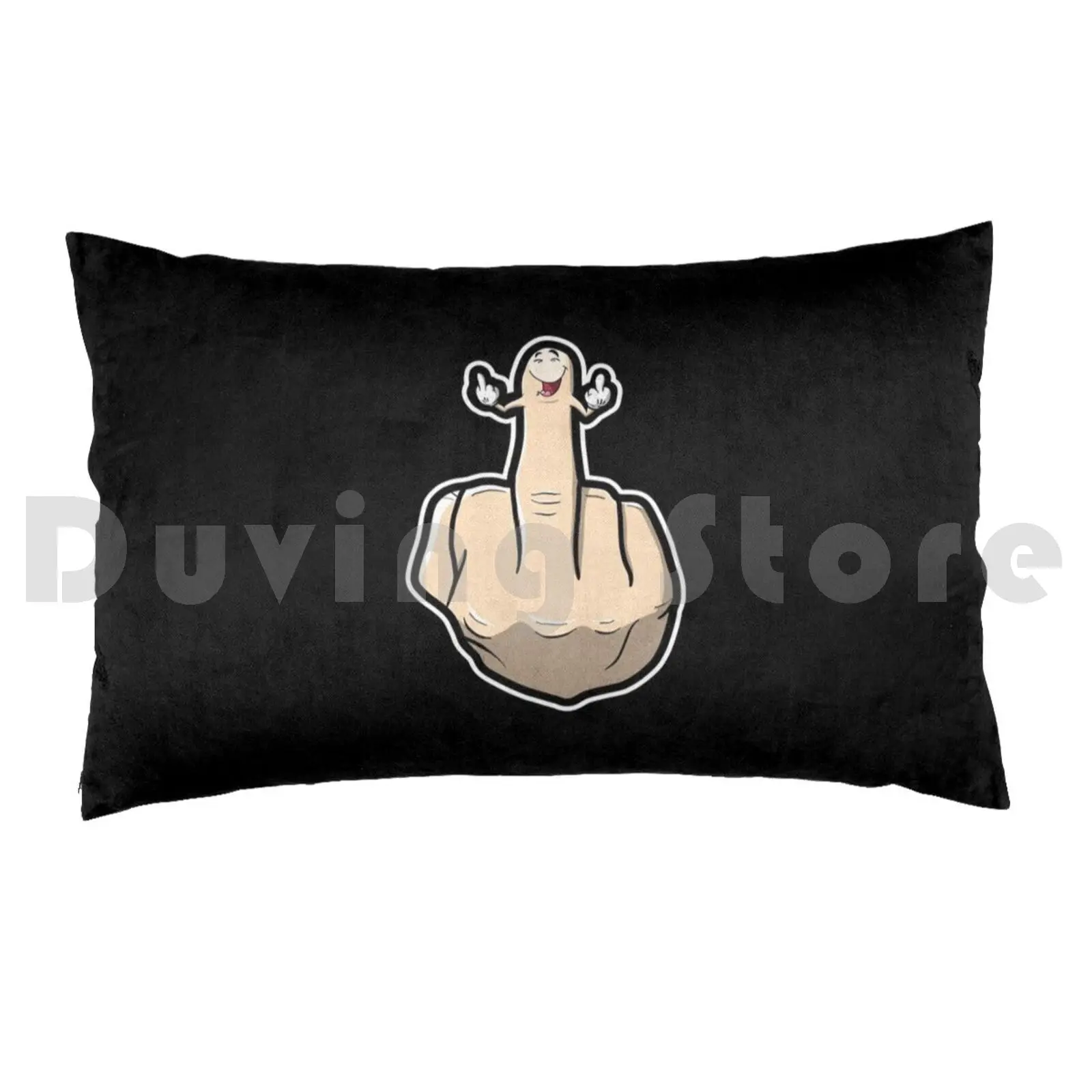 Finger Middle Impresso Pillow Case, Desenhos animados Tinuscartoon Comic, O dedo médio mostra, 50x75