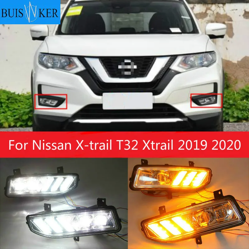 

2PCS LED Daytime Running Light For Nissan X-trail T32 Xtrail 2019 2020 Waterproof ABS 12V Car DRL Fog Lamp Decoration