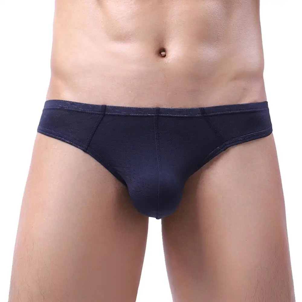 Sexy Underwear Men Transparent Thong G-String Ice Silk Lingerie Underpants Low Rise Men Briefs T-Back Panties