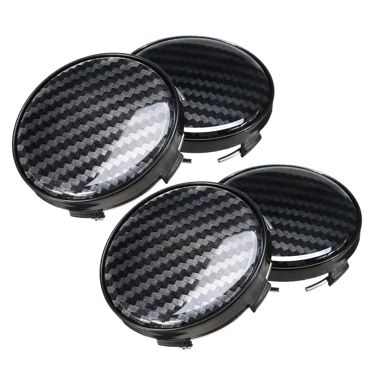 4pcs Carbon Fiber Racing 58mm 60mm Wheel Center Hub Caps Black Wheel Dust-proof Covers Label Car Styling Auto Accessories