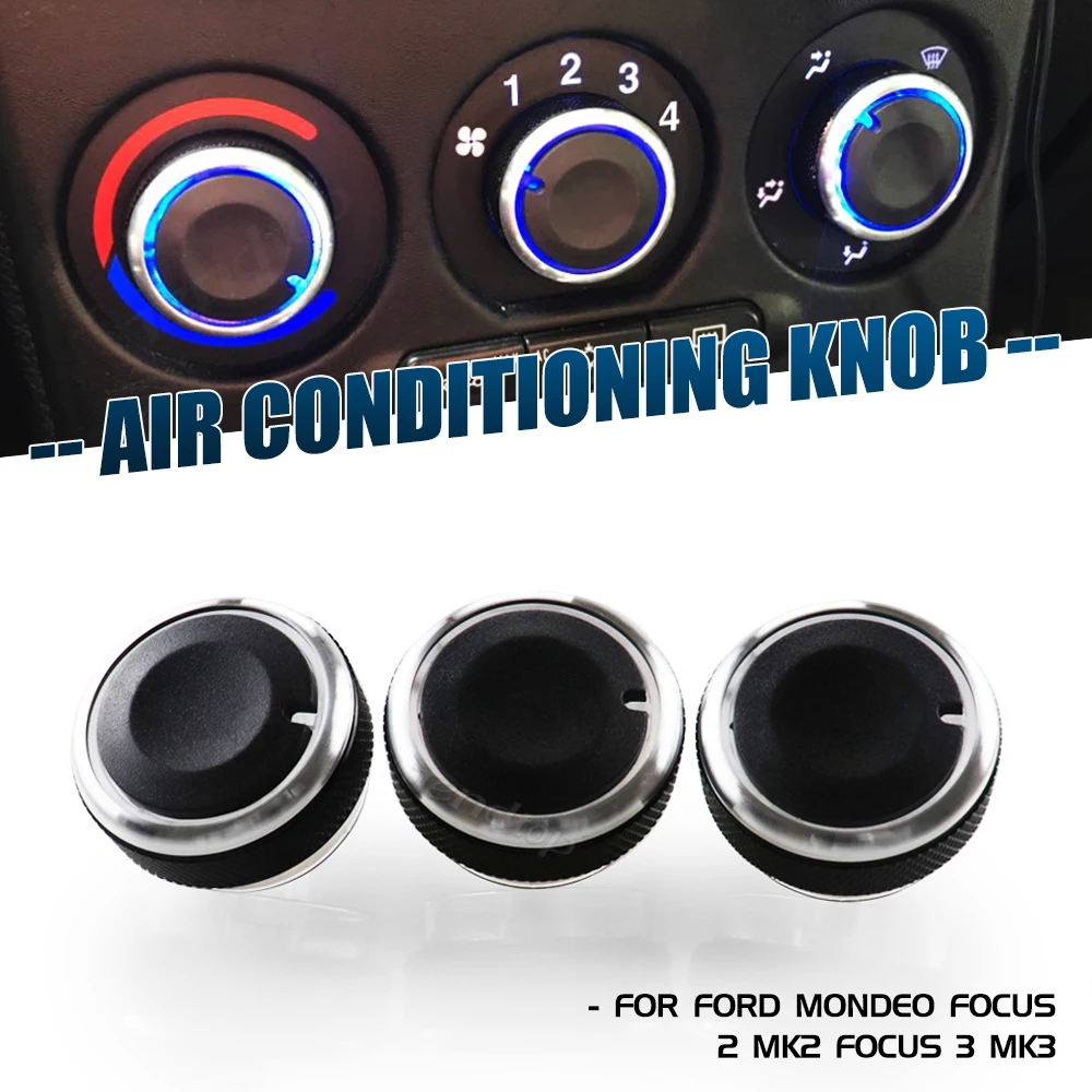 For FORD FOCUS 2 MK2 Focus 3 MK3 2005-2017 Mondeo C-MAX Switch Knob Heater Climate Control Buttons Dials Frame AC Air Con Cover