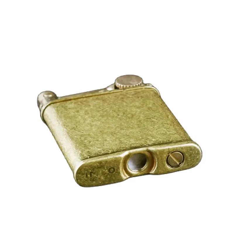 IMCO-Metal Gasoline Lighter Thin Square Brass Lighters Retro Refueling Cigarette Lighter