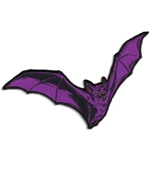 Purple Bat Embroidered Patches Iron on Patches for Clothing Hallowmas Embroidery High Quality Badges Appliques DIY Free Shipping