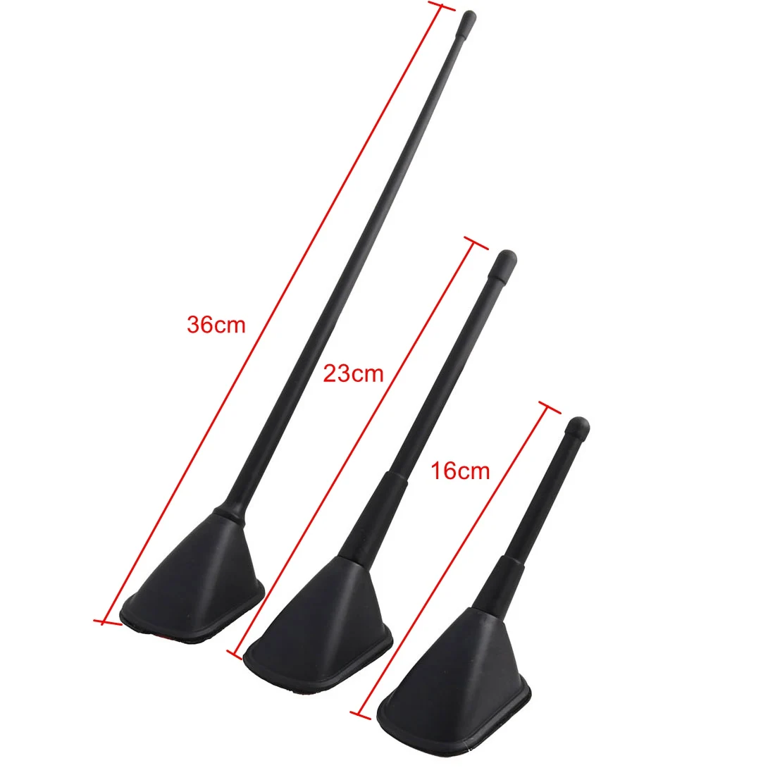 X Autohaux 3 w 1 na dach samochodowy antena dekoracyjna czarne plastikowe samoprzylepne zewnętrzne FM AM Dummy antena antena dla samochodów Automoblie — zdjęcie 7