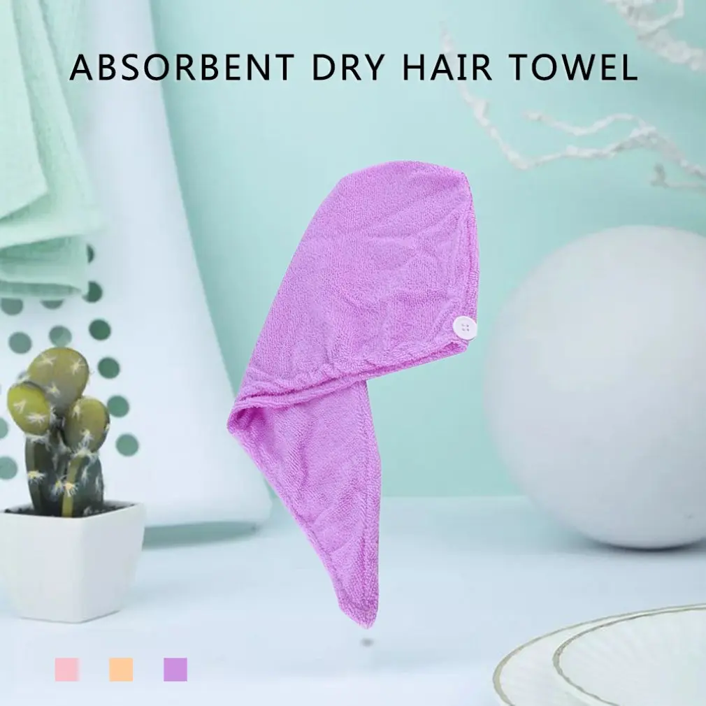 Pengering Rambut Setelah Mandi Serat Mikro Handuk Wanita Perempuan Perempuan Topi Rambut Cepat Kering Topi Turban Pembungkus Kepala Alat Mandi