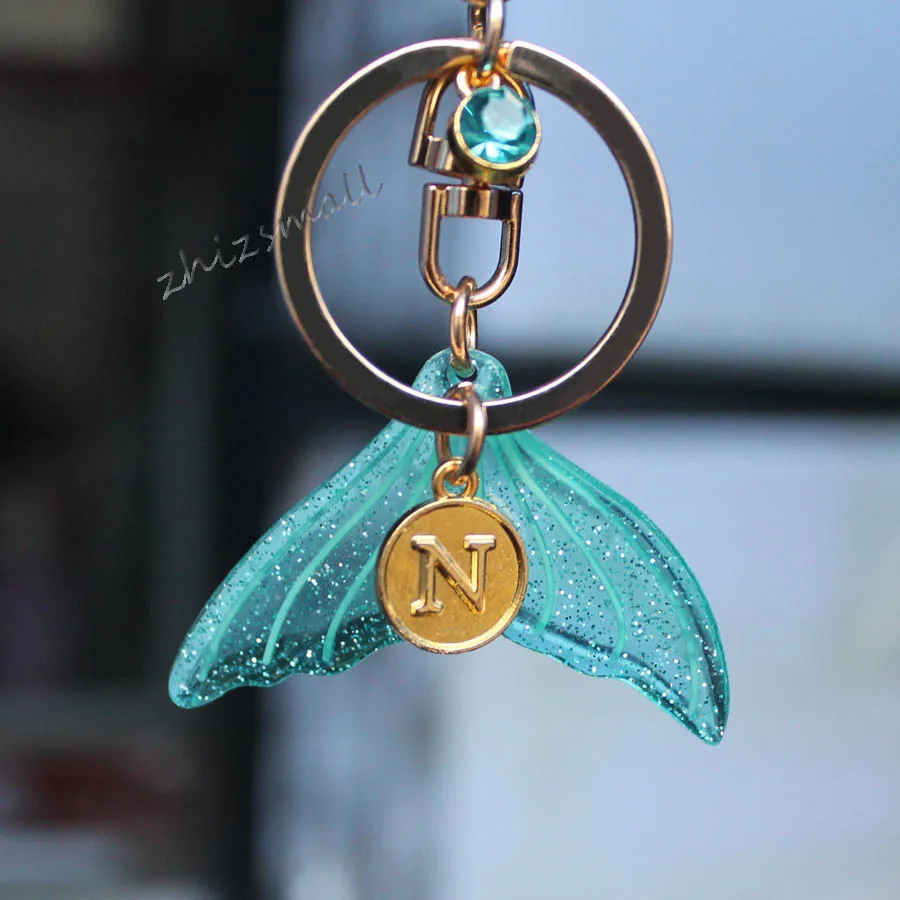 New Mermaid Tail Fishtail Crystal Bag Pendant Keychain Glow In The Darkness Charming Fashion Jewelry Mermaid A-N