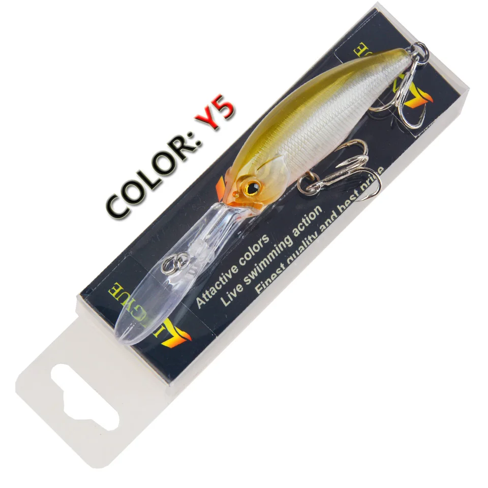 LINGYUE Hard Crankbaits Floating Fishing Lure Shad Minnow 4M Artificial Bait Plastic 3D Eyes Wobbler Pike Lure Fishing Tackle