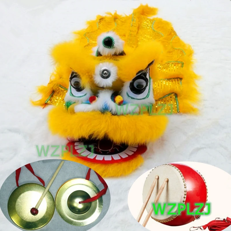 Tradition lions  2-5 Age Lion Dance Costume Drum Gong Toy Props Child Performance Sport Outdoor Stage Mascot China