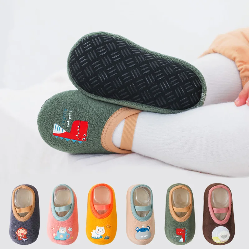 

Baby Anti-slip Socks Newborn Warm Crib Shoes With Rubber Sole For Children Boy Toddler Foot Sock Girl Infant Cute Kids Slippers