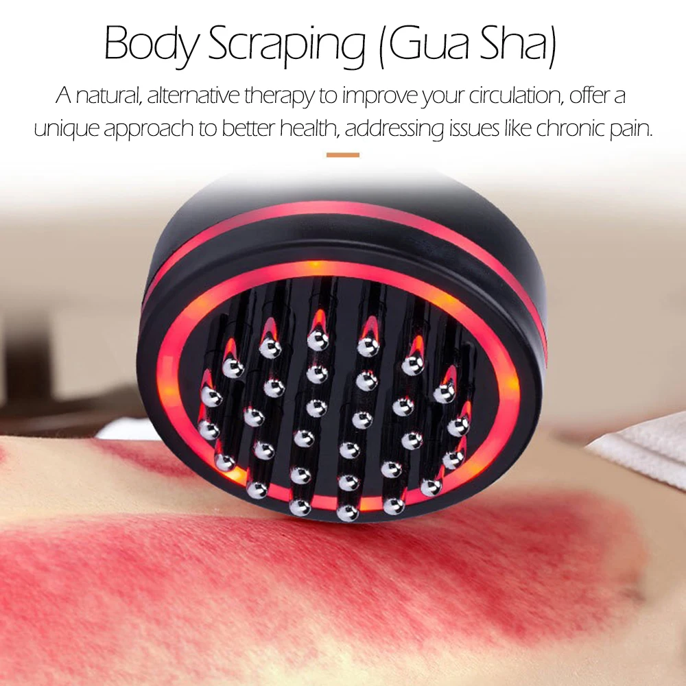 

Body Detoxification Brush Micro-current EMS Meridian Scraper Hot Compress Massage Gua Sha Scraping Therapy Ease Chronic Pain