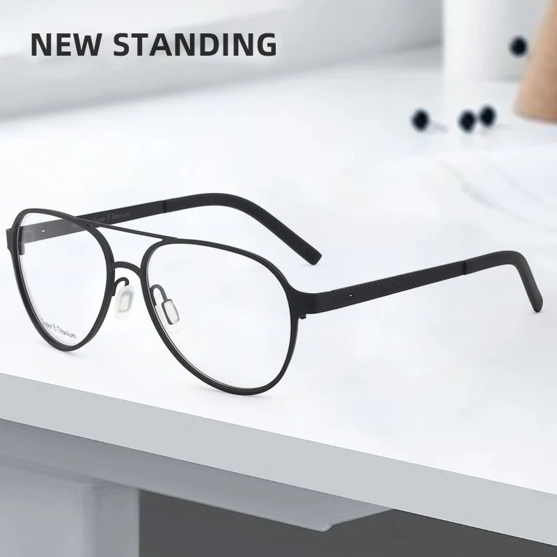 

NEW STANDING Titanium Classic Pilot Half Glasses Frame For Men Women Fashion Myopia Prescription Glasses Frames Optical Eyewear