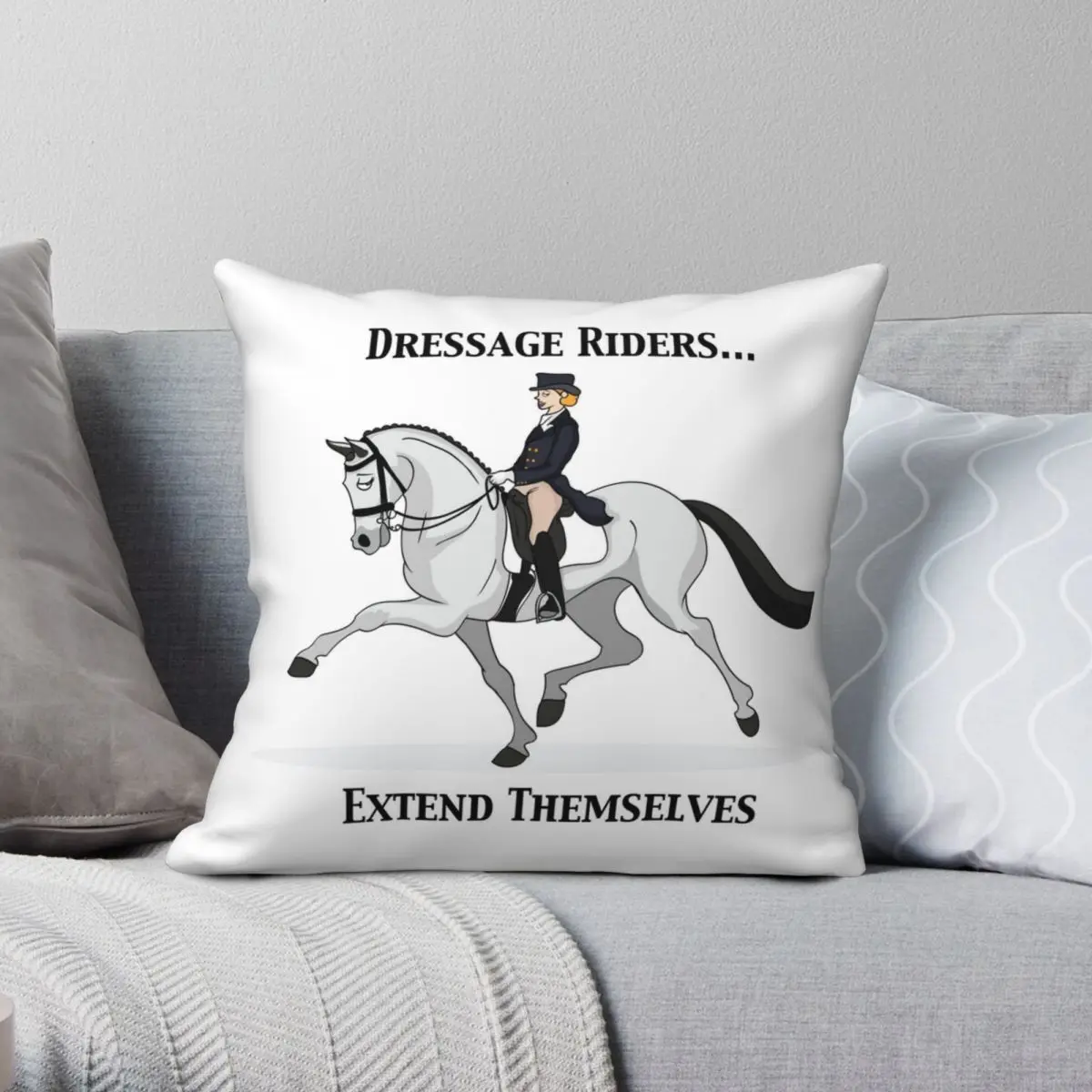 Dressage Rider Extended Themselves Square Pillowcase Polyester Linen Velvet Creative Decor Pillow Case Sofa Cushion Cover 18