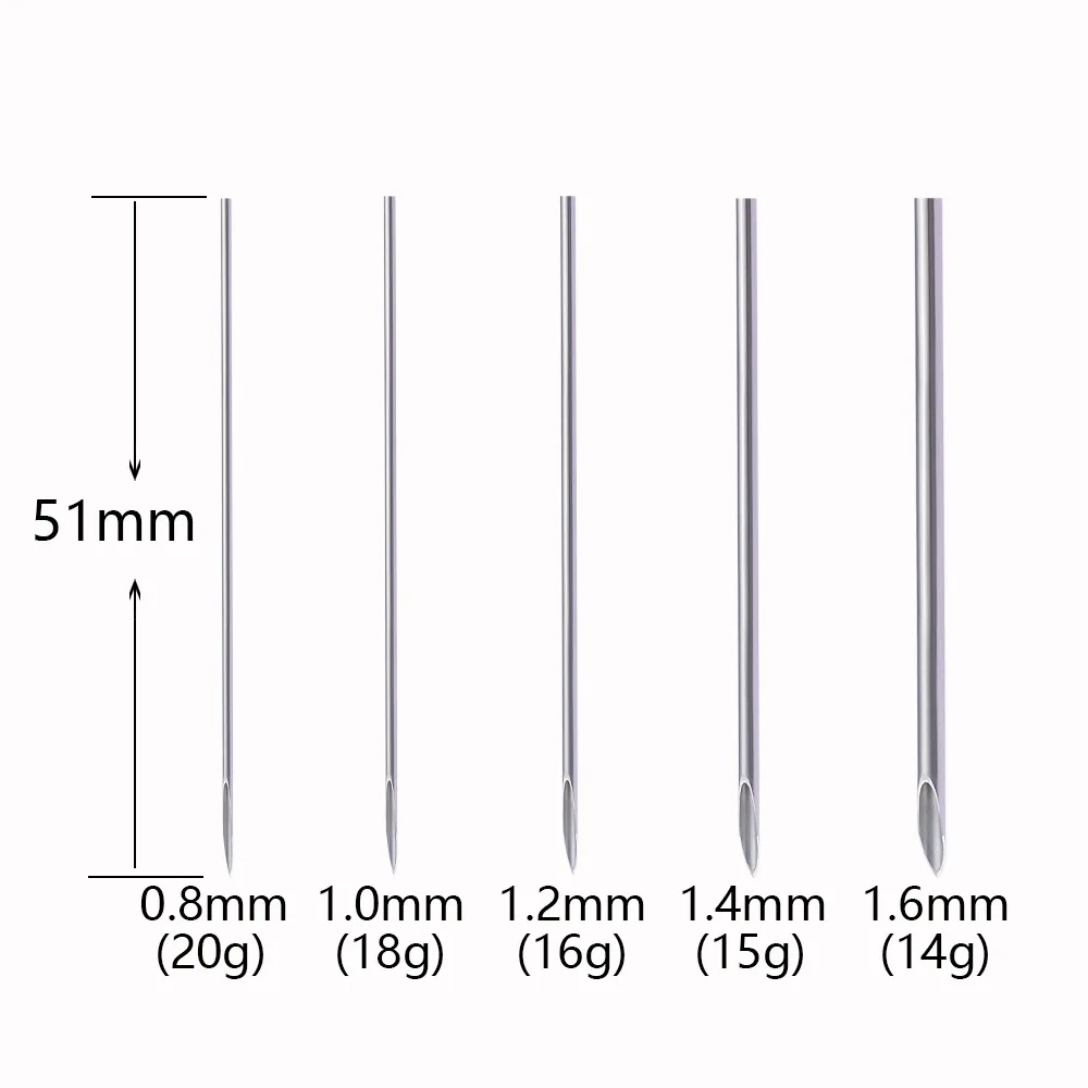 10/50 Stück Chirurgischer Stahl Körperpiercingnadeln Set Einweg Sterilisierte Piercingnadeln für Tattoo, Ohr, Nase, Brustwarzenpiercing – Detail 3