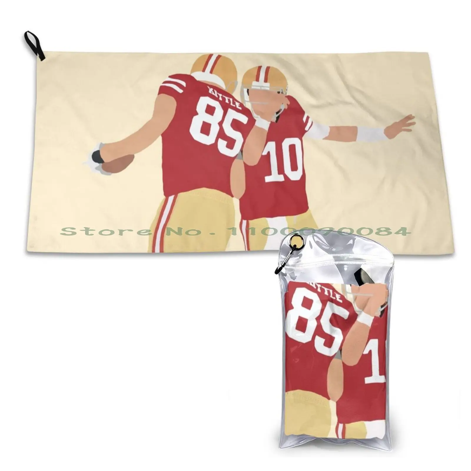 Jimmy G And George Kittle Quick Dry Towel Gym Sports Bath Portable Niners Quarterback Tight End Bang Bang Niner Gang 10 85