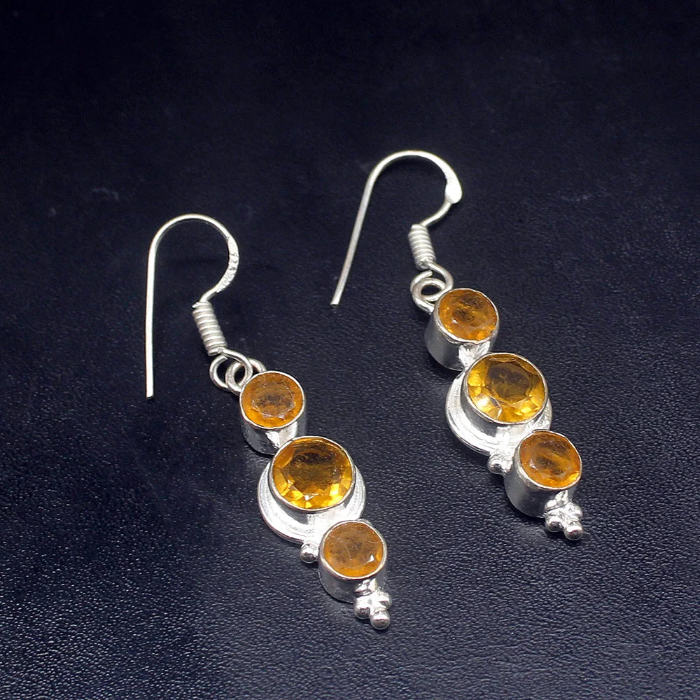 

Gemstonefactory Big Promotion Unique 925 Silver Multi Gems Honey Topaz Women Ladies Gifts Dangle Drop Earrings 20211921