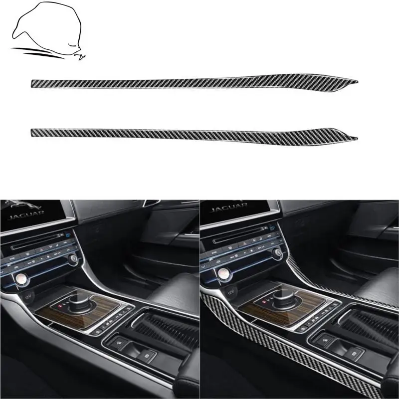 

For Jaguar XE XF X760 X260 Interior Carbon Fiber Decorative Accessories Center Control Gear Box Cupholder Trim Strips Sticker