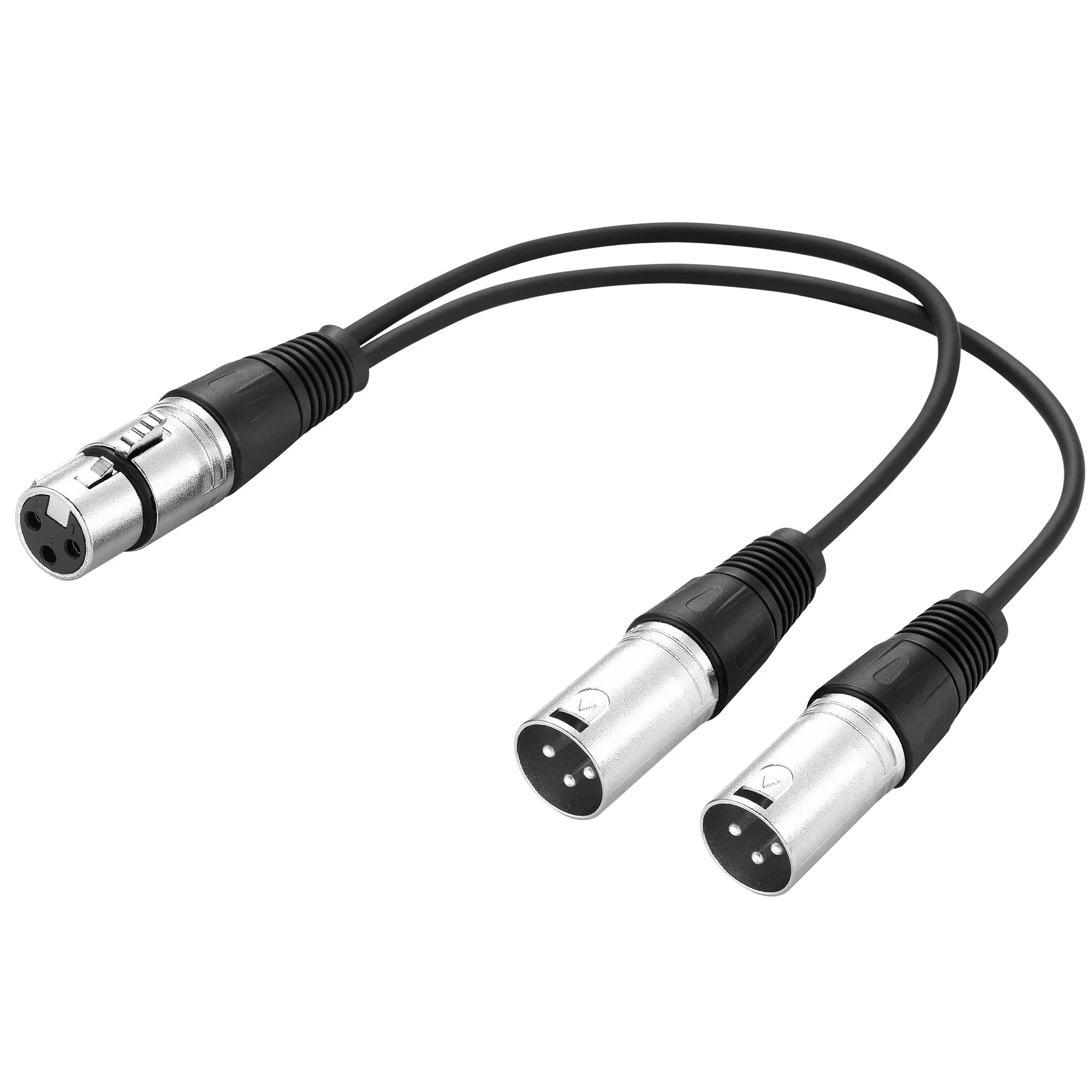 Bochara-convertidor de Cable Y divisor para amplificador de mezclador de micrófono, XLR hembra a Dual XLR macho, XLR macho a Dual XlR hembra, 30cm
