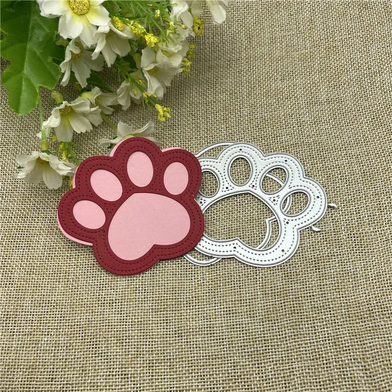 Kot pies niedźwiedź paw print Metal wykrojniki szablony dla DIY Scrapbooking dekoracyjne wytłaczanie rzemieślnicze szablon